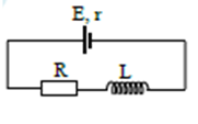 Cho mạch điện có sơ đồ như hình bên. L là một ống dây dẫn hình trụ dài 10 cm, gồm 1000 vòng dây, không có lõi, được đặt trong không khí; điện trở R; nguồn