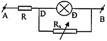 Cho mạch điện hình vẽ:

Biết \(R = 4\Omega \) , đèn Đ ghi 6 V – 3 W, UAB = 9 V không đổi, Rx là biến trở. Điện trở của đèn không đổi. Xác định giá trị