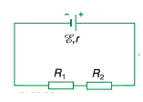 Cho mạch điện như hình: Cho biết: ξ=12 V;r=1,1Ω;R1=2,9Ω;R2=2Ω. Tính công suất mạch ngoài: