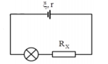 Cho mạch điện như hình vẽ. Biết ξ = 12V, r = 4 Ω và bóng đèn thuộc loại 6V – 6W. Để đèn sáng bình thường thì giá trị của Rx là