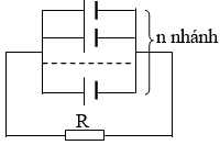 Cho mạch điện như hình vẽ, các pin giống nhau có cùng suất điện động ξ                     và điện trở trong r. Cường độ dòng điện qua mạch chính có biểu