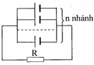 Cho mạch điện như hình vẽ, các pin giống nhau có cùng suất điện động ξ   và điện trở trong r. Cường độ dòng điện qua mạch chính có biểu thức