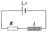 Cho mạch điện như hình vẽ. Một ống dây (không có điện trở trong) dài 40cm, đường kính 4cm có 400 vòng dây quân sát nhau. Biết R = 1,25 Ω và r = 1 Ω . Từ