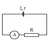 Cho mạch điện như hình vẽ.

 

Trong đó r = 2 Ω, R = 13 Ω, RA = 1 Ω. Chỉ số của ampe kế là 0,75A   Suất điện động của nguồn là