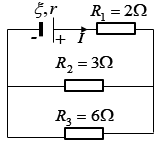 Cho sơ đồ mạch điện như hình vẽ. Biết r=1Ω. Suất điện động E của nguồn bằng tích của cường độ dòng điện I nhân với giá trị điện trở nào dưới đây?