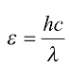 năng lượng của một photon bằng một lượng tử năng lượng  với là bước sóng ánh sáng.
