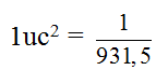 MeV = 1,07356.10-3MeV