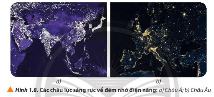 Có ý kiến nhận định điện năng là thành tựu cốt lõi và huyết mạch của Vật lí cho nền văn minh của nhân loại. Hình 1.8 cho thấy (ảnh 1)