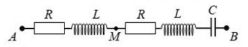 Đặt điện áp xoay chiều có giá trị hiệu dụng U vào hai đầu đoạn mạch AB như hình bên gồm hai điện trở có R =100 Ω   giống nhau, hai cuộn thuần cảm giống