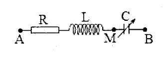 Đặt điện áp xoay chiều u=U0cosωt  vào hai đầu đoạn mạch AB như hình vẽ (tụ điện có điện dung C thay đổi được). Điều chỉnh C đến giá trị C0  để điện áp