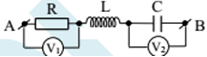 Đặt điện áp xoay chiều vào hai đầu mạch đoạn AB như hình vẽ. C là tụ xoay còn L là cuộn dây thuần cảm. V1 và V2  là các vôn kế lí tưởng. Điều chỉnh giá