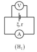 Để đo suất điện động và điện trở trong của một cục pin, một nhóm học sinh đã mắc sơ đồ mạch điện như hình (H1). Số chỉ của vôn kế và ampe kế ứng với mỗi