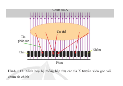 Dựa vào Hình 1.12, giải thích hoạt động của hệ thống làm tăng độ sắc nét của ảnh chụp bằng tia X.