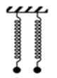 Hai con lắc lò xo giống hệt nhau được treo vào hai điểm ở cùng độ cao, cách nhau 3 cm. Kích thích cho hai con lắc dao động điều hòa theo phương thẳng đứng