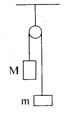 Hai vật M và m được treo vào ròng rọc nhẹ như hình vẽ. Biết rằng M>m  và sợi dây không dãn. Buông nhẹ hệ để hệ chuyển động tự do. M sẽ đi xuống với gia