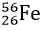 Khối lượng nguyên tử của Fe2656  là 55,934939 u. Biết khối lượng proton mp  = 1,00728 u và mn  = 1,0087. Lấy 1 = 931,5 MeV/c2 . Năng lượng liên kết riêng