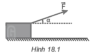 Một cái hòm khối lượng m = 15 kg đặt trên sàn nhà. Người ta kéo hòm bằng một lực F→  hướng chếch lên trên và hợp với phương nằm ngang một góc α=20o. Hòm