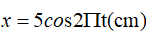 Một chất điểm dao động điều hòa theo phương trình x = 5cos 2pit ( cm) , chu kỳ dao động của chất điểm là (ảnh 1)