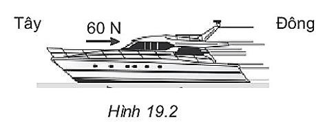 Một chiếc thuyền máy đang được lái về phía tây dọc theo một con sông. Lực đẩy gây ra bởi động cơ là 560 N hướng về phía tây. Lực ma sát giữa thuyền và