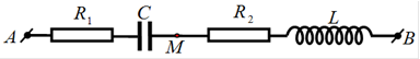 Một đoạn mạch AB gồm hai đoạn mạch AM và MB mắc nối tiếp. Đoạn mạch AM gồm điện trở thuần R1 mắc nối tiếp với tụ điện có điện dung C, đoạn mạch MB gồm