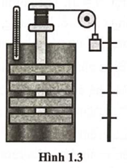 Một học sinh dùng một sợi dây buộc một vật có khối lượng  \(5,{0.10^2}\;{\rm{kg}}\)  đang rơi qua ròng rọc vào trục bánh guồng. Học sinh này đặt hệ thống