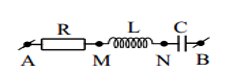 một mạch điện RLC nối tiếp như hình vẽ. Biết  L  = 0,8π (H), C  = 10-4π   (F).  Đặt vào hai đầu đoạn mạch một điện áp có biểu thức u = U0cos100πt V thì