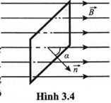 Một mặt có diện tích  \(S = 4,0{\rm{d}}{{\rm{m}}^2}\)  được đặt trong từ truờng đều và tạo với cảm ứng từ góc α=30°   (Hình 3.4). Từ thông qua mặt S là