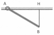 Một thanh AB đồng chất, dài l = 1m trọng lượng P = 20N đầu A được gắn cố định vào một bản lề. Thanh được giữ nằm nghiêng nhờ một sợi dây buộc thẳng đứng