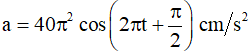 Một vật dao động đi ề u hoà với phương trình gia tốc . Phương trình dao động của vật là