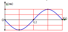 Một vật dao động điều hòa trên trục Ox. Hình bên là đồ thị biểu diễn sự phụ thuộc của li độ x vào thời gian t. Tần số góc của dao động là