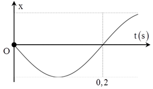 Một vật dao động điều hòa trên trục Ox. Hình bên là đồ thị biểu diễn sự phụ thuộc của li độ x vào thời gian t.  Pha ban đầu  của dao động là