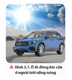 Ô tô khi đóng kín cửa để ngoài trời nắng nóng (Hình 3.1), nhiệt độ không khí trong xe tăng rất cao so với nhiệt độ bên ngoài (ảnh 1)