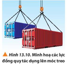 Quan sát Hình 13.10 và chỉ ra các lực tác dụng lên móc treo.