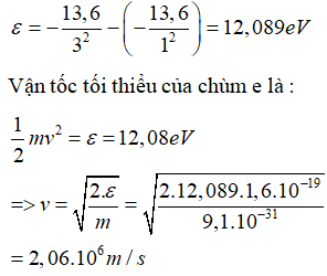 Khi  nguyên tử chuyển từ trạng thái cơ bản ( n = 1) lên trạng thái kích thích M (n = 2)  thì nguyên tử hấp thụ một năng lượng: 