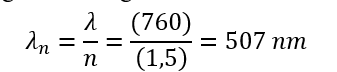 Bước sóng của ánh sáng trong môi trường chiết suất