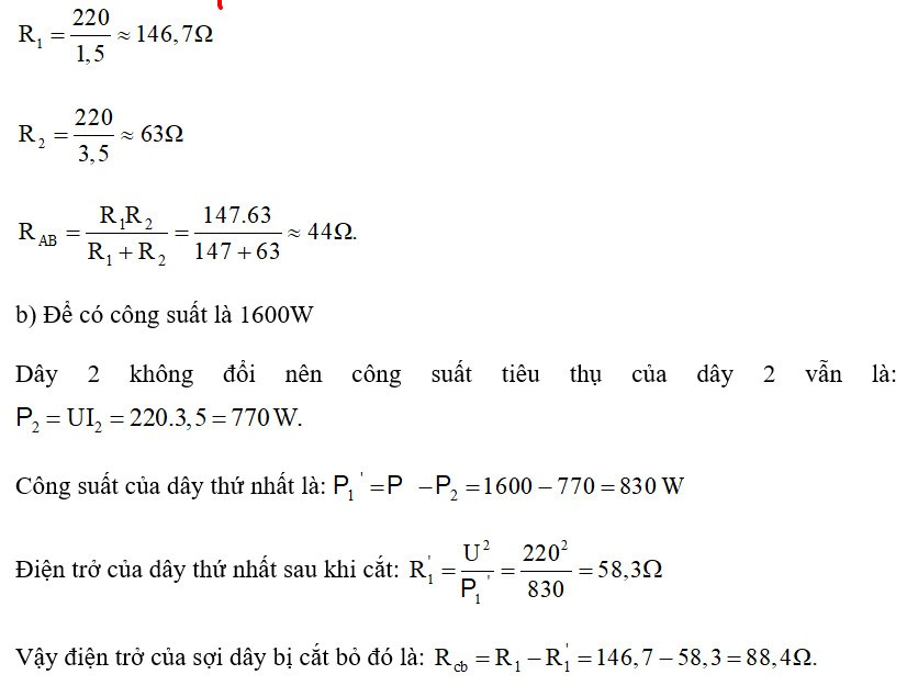 Lời giải

a) Điện trở tương đương của đoạn mạch