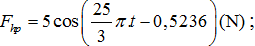 Vẽ vòng tròn lượng giác ta có

 

tại t=0,2s ta có 

Lực hồi phục  

thay t=0,3 s vào ta tìm được kết quả Fhp=-4,82963(N)