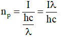 .

Số photon chiếu vào một đơn vị diện tích kim loại trong 1 giây là:

Số electron thoát ra khỏi 1 đơn vị diện tích kim loại trong 1 giây là:

Hiệu suất lượng tử bằng: