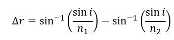 .

Từ b iểu thức  của định luật khúc xạ ánh sáng

Vậy