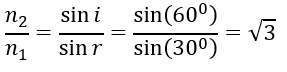 .

Ta có

Phương trình định luật khúc xạ ánh sáng cho ta