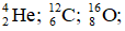 Với hạt nhân Heli:

+ Độ hụt khối:

+ Năng lượng liên kết riêng của Heli:

Với hạt nhân Oxi:

+ Độ hụt khối:

+ Năng lượng liên kết riêng của Oxi:

Với hạt nhân Cacbon:

+ Độ hụt khối:

+ Năng lượng liên kết riêng của Cacbon:

Ta thấy:  

Nên thứ tụ bền vững tăng dần của các hạt là: 