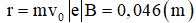 Bán kính quỹ đạo các electron đi trong từ trường là :