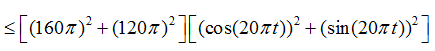 +  Từ đồ thị ta có:  hai  dao động đều có  T = 0,1s => ω = 20π rad/s.

+ Gỉa sử trong thời điểm t, tổng tốc độ của hai dao động có giá trị lớn nhất.

Áp dụng bất đẳng thức Bunhiacopxki:

 