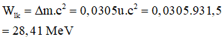 Độ hụt khối của hạt nhân:

Năng lượng liên kết của hạt nhân: