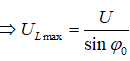 .

 

Chứng minh công thức:

+ Đặt:  

+ Gọi φ0 là độ lệch pha của u so với i khi UL = max, ta có:

+ Mặt khác: 
