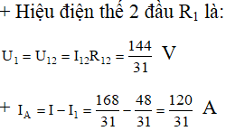 ü

+ Điện trở Ampe kế rất nhỏ nên ta chập 2 điểm của Ampe kế lại.