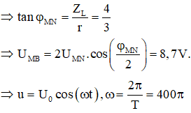 Nhìn đồ thị

Xét t = 2,5s 

Nhận xét:  , mặt khác

 Y sẽ là ZC, Z là cuộn dây không thuần cảm.

X chỉ có thể là R và trong mạch có dạng cộng hưởng.

UL = UC = 4V, UR = 5V, ULr = 5V    Ur = 3V.

UL = UC = 4V, UR = 5V, ULr = 5V Ur = 3V.

 