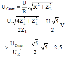 Khi V1 đạt cực đại thì xảy ra cộng hưởng điện: