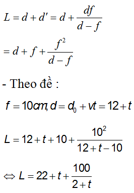 .

- Khoảng cách giữa vật và ảnh: 

- Vận tốc của ảnh so với vật: