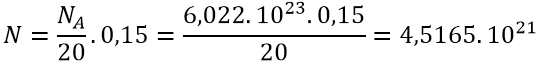 :

Độ hụt khối:  ∆m = Zmp + (A - Z)mn – m -----> m = Zmp + (A-Z)mn – ∆m

Năng lượng một phản ứng toả ra :

ΔE = (ΔmHe + Δmn - 2ΔmD).c2 = (0,0505 + 0 – 2.0,0024).931,5 = 42,57 MeV = 68,11.10-13J.

 Khối lượng D2O có trong 1000g H2O = 0,015x 1000/100 = 0,15 g.

Số phân tử D2 chứa trong 0,15 g D2O :

Năng lượng có thể thu được từ 1 kg nước thường nếu toàn bộ đơtêri thu được đều dùng làm nhiên liệu cho phản ứng nhiệt hạch là:

 E = N. D E = 4,5165.1021. 68,11.10-13 = 307,62.108 J = 30,762.106 kJ .